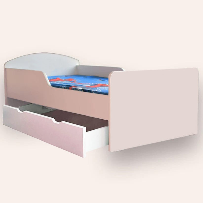 Pat pentru copii alb, cu sertar, 2-6 ani, 130x60 cm - 1