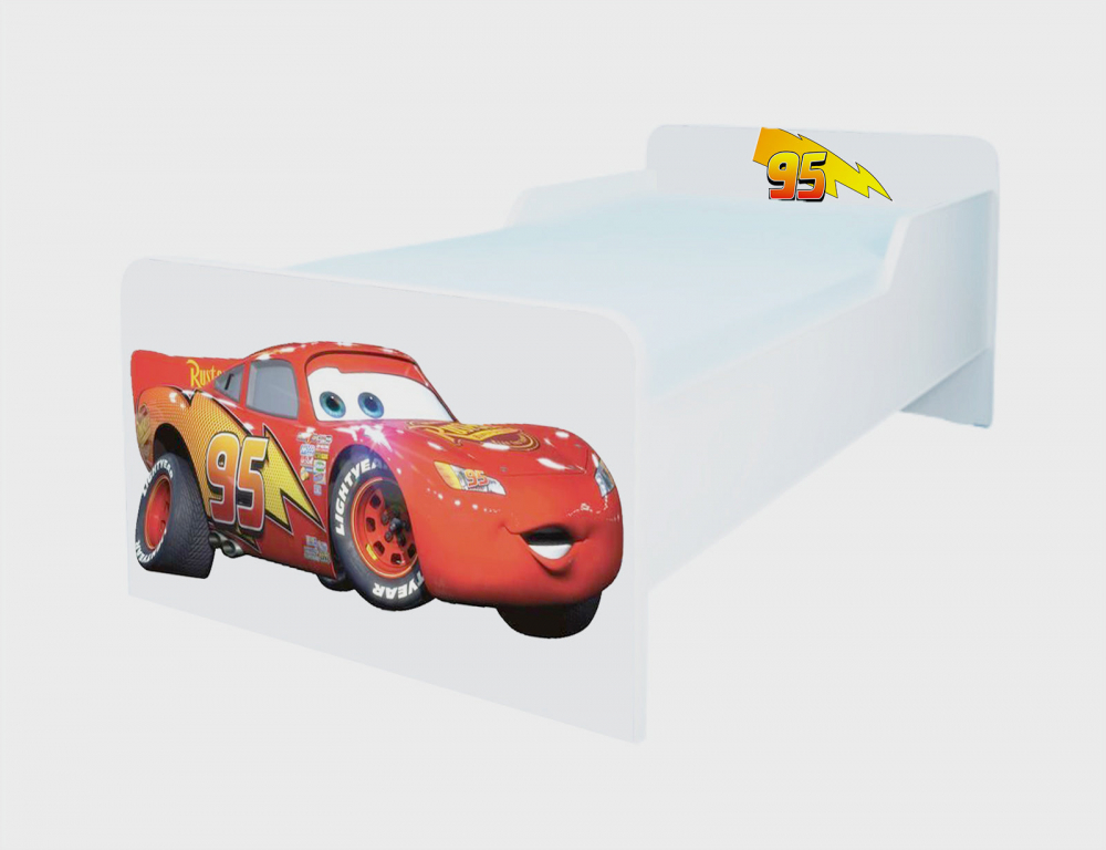 Pat pentru copii Fulger Mcqueen, 2-8 ani, 140x70 cm - 1