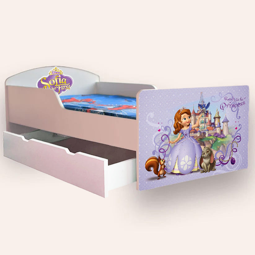 Pat pentru copii Sofia, cu sertar si saltea, 2-6 ani, 130x60 cm - 1