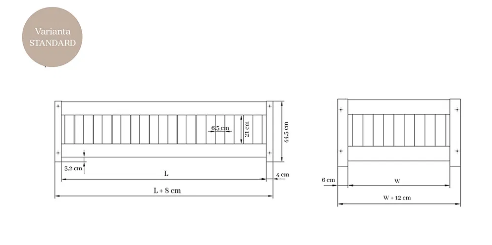 Pat pentru copii Montessori, Little Amy, Stardust, Natur, 70x140 cm - 1