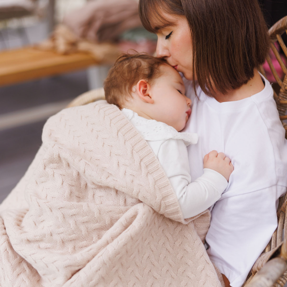 Paturica pentru copii Babyono Bej din lana merinos - 3