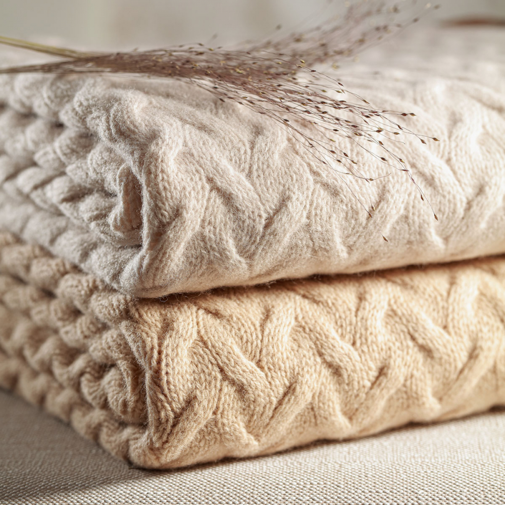 Paturica pentru copii Babyono Bej din lana merinos - 4