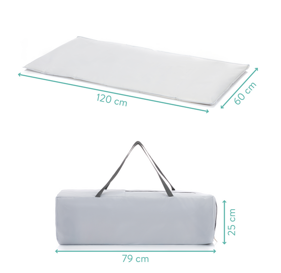 Patut pliabil pentru copii Fillikid Capri Grey cu saltea de infasat, organizator, carusel muzical, intrare laterala cu fermoar - 2