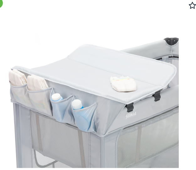 Patut pliabil pentru copii Fillikid Capri Grey cu saltea de infasat, organizator, carusel muzical, intrare laterala cu fermoar - 8