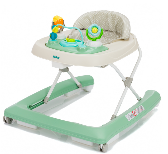 Premergator pentru copii Fillikid Green cu jucarie, opritor de siguranta, reglabil pe incaltime si pliabil - 7