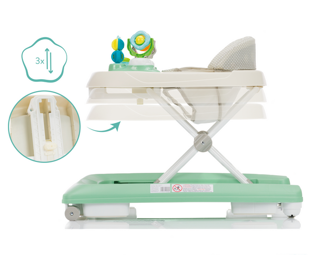 Premergator pentru copii Fillikid Green cu jucarie, opritor de siguranta, reglabil pe incaltime si pliabil - 2