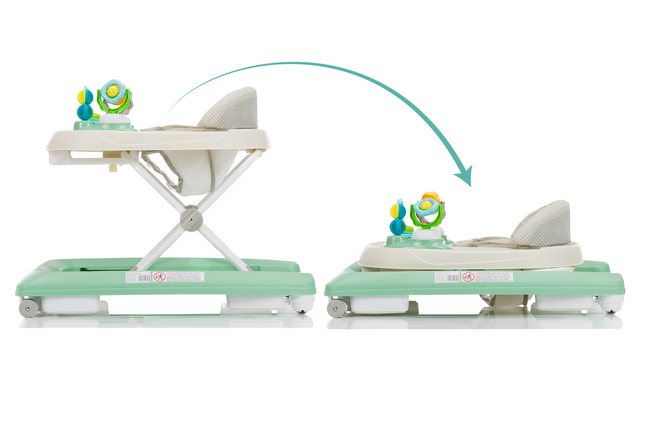 Premergator pentru copii Fillikid Green cu jucarie, opritor de siguranta, reglabil pe incaltime si pliabil - 5