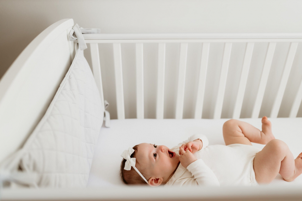 Protectie laterala pentru patut 60 cm catifea Sand - 1