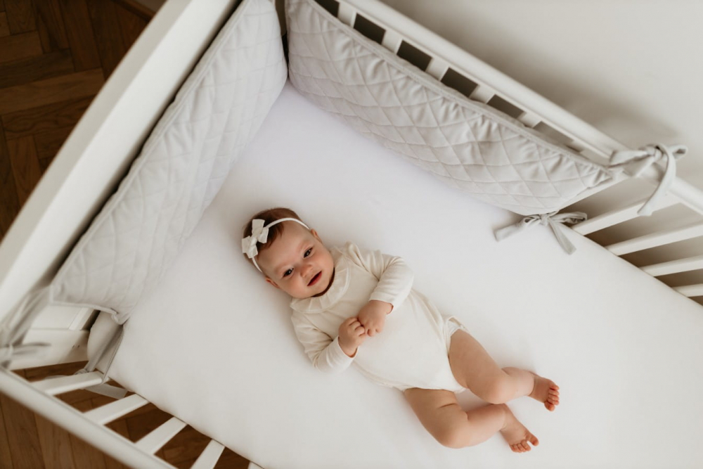 Protectie laterala pentru patut pachet 3x60 cm catifea Rose - 1