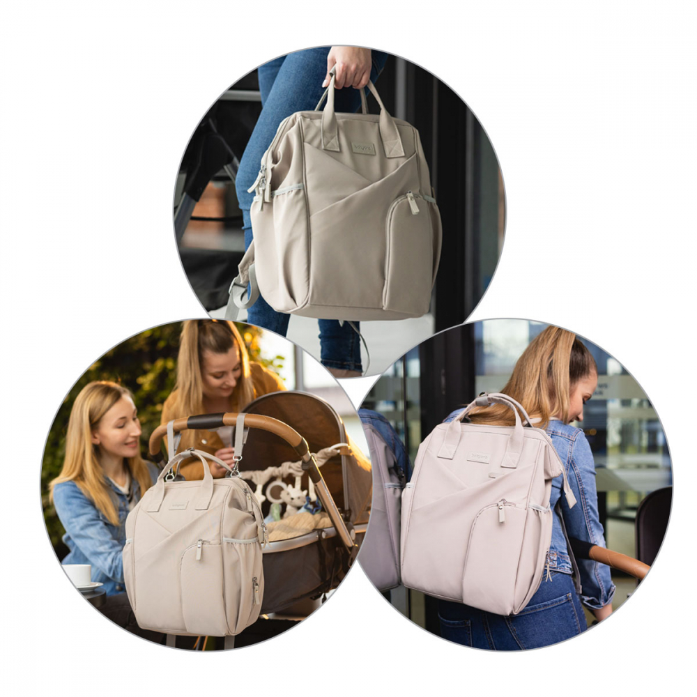 Rucsac pentru mamici Babyono Modern Stile Bej - 12