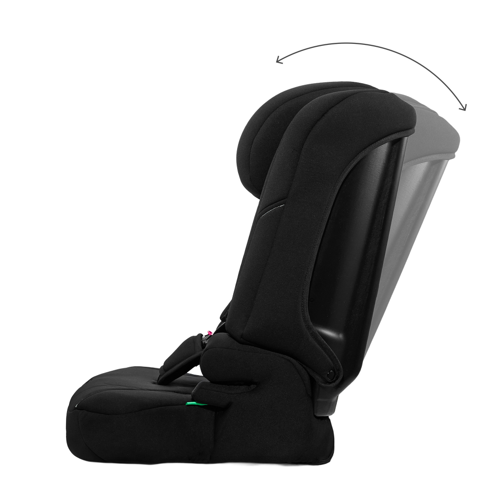 Scaun auto pentru copii Kinderkraft Comfy Black, 75-150 cm, i-size, tetiera reglabila, SPS, spatar reglabil si detasabil