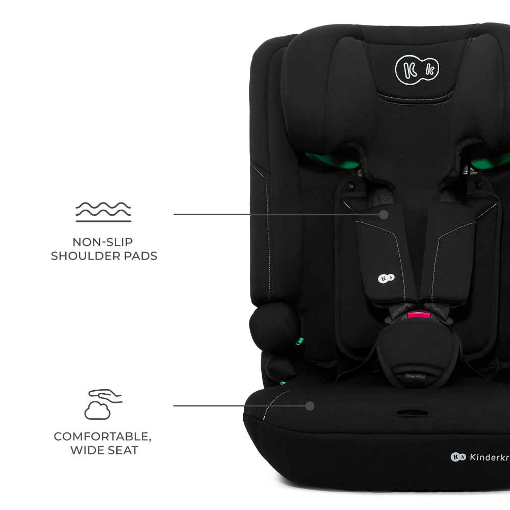 Scaun auto pentru copii Kinderkraft Comfy Black, 75-150 cm, i-size, tetiera reglabila, SPS, spatar reglabil si detasabil - 2