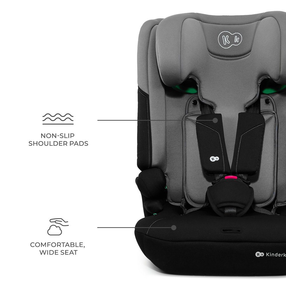 Scaun auto pentru copii Kinderkraft Comfy Grey, 75-150 cm, i-size, tetiera reglabila, SPS, spatar reglabil si detasabil - 2