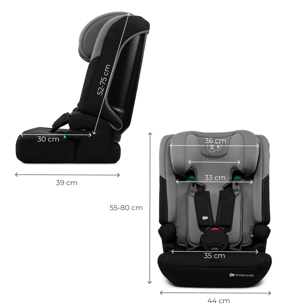 Scaun auto pentru copii Kinderkraft Comfy Grey, 75-150 cm, i-size, tetiera reglabila, SPS, spatar reglabil si detasabil - 3