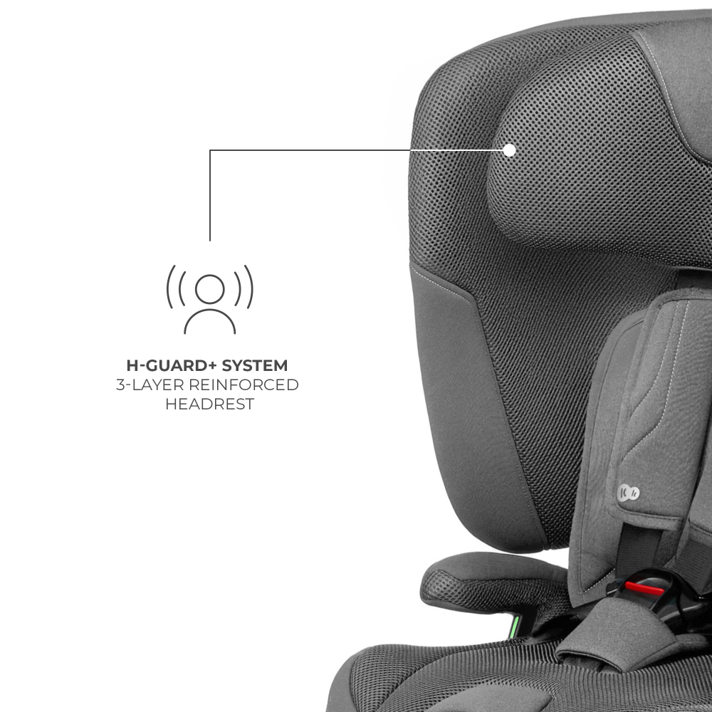 Scaun auto pentru copii Kinderkraft Fix2go Grey, 76-150 cm, I-size, pliabil, prindere Top tether, spatar reglabil, SPS - 5