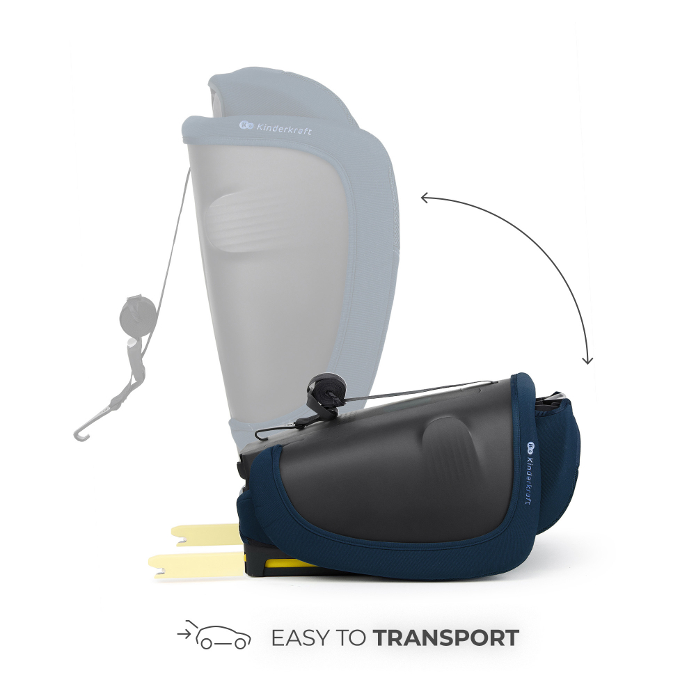 Scaun auto pentru copii Kinderkraft Fix2go Navy, 76-150 cm, I-size, pliabil, prindere Top tether, spatar reglabil, SPS - 4