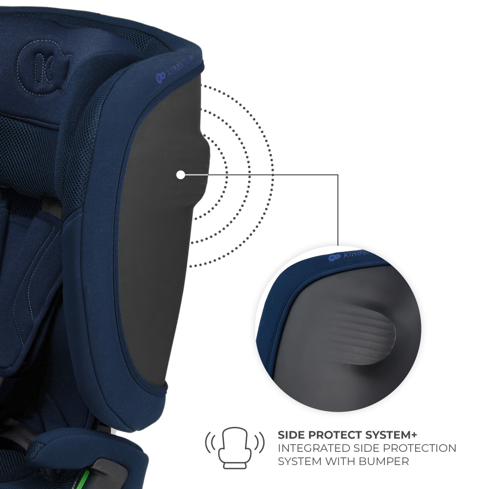 Scaun auto pentru copii Kinderkraft Fix2go Navy, 76-150 cm, I-size, pliabil, prindere Top tether, spatar reglabil, SPS - 6