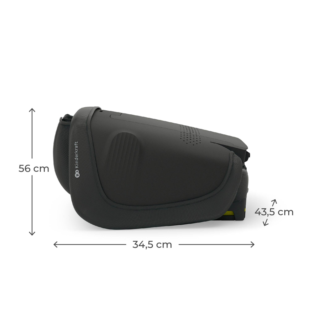 Scaun auto pentru copii Kinderkraft Unity2 Black 100-150 cm, pliabil, i-size, spatar reglabil, tetiera ajustabila
