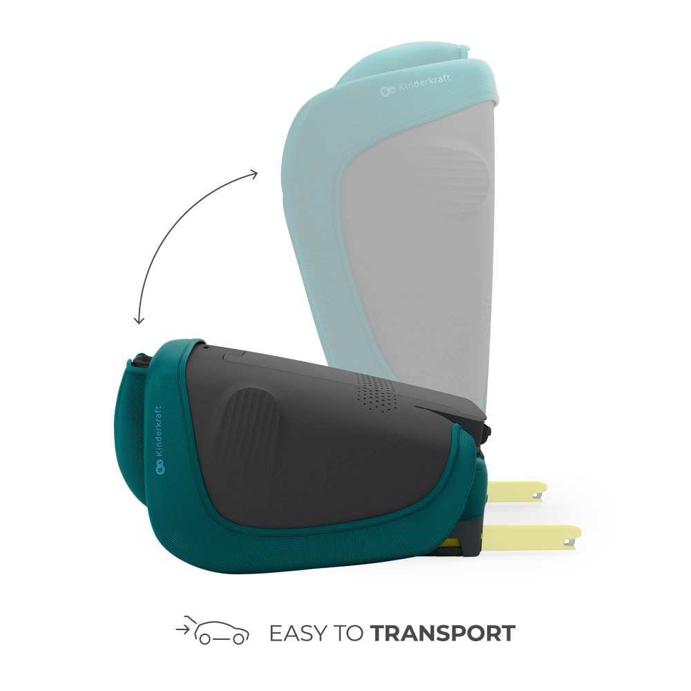 Scaun auto pentru copii Kinderkraft Unity2 Green 100-150 cm, pliabil, i-size, spatar reglabil, tetiera ajustabila - 2