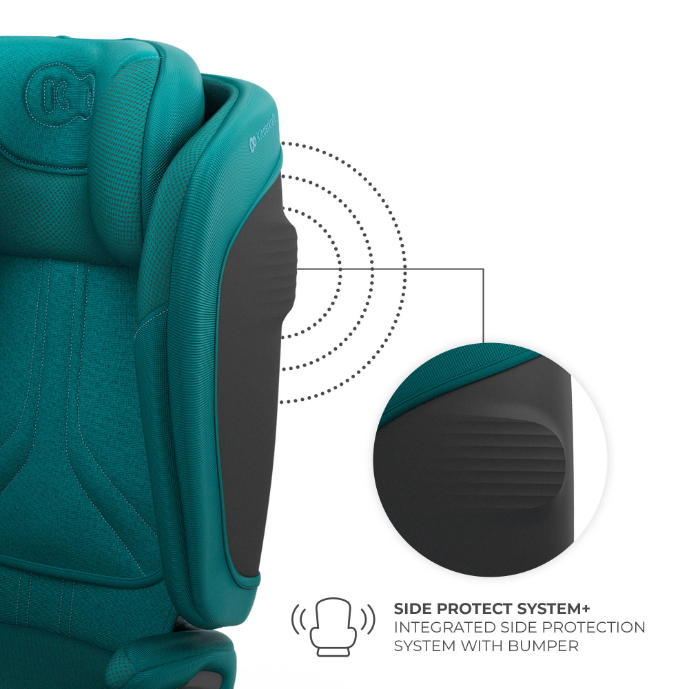 Scaun auto pentru copii Kinderkraft Unity2 Green 100-150 cm, pliabil, i-size, spatar reglabil, tetiera ajustabila - 6