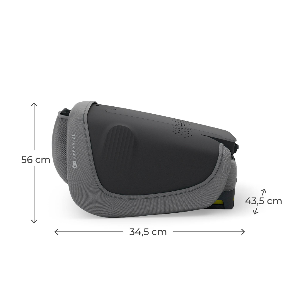 Scaun auto pentru copii Kinderkraft Unity2 Grey 100-150 cm, pliabil, i-size, spatar reglabil, tetiera ajustabila