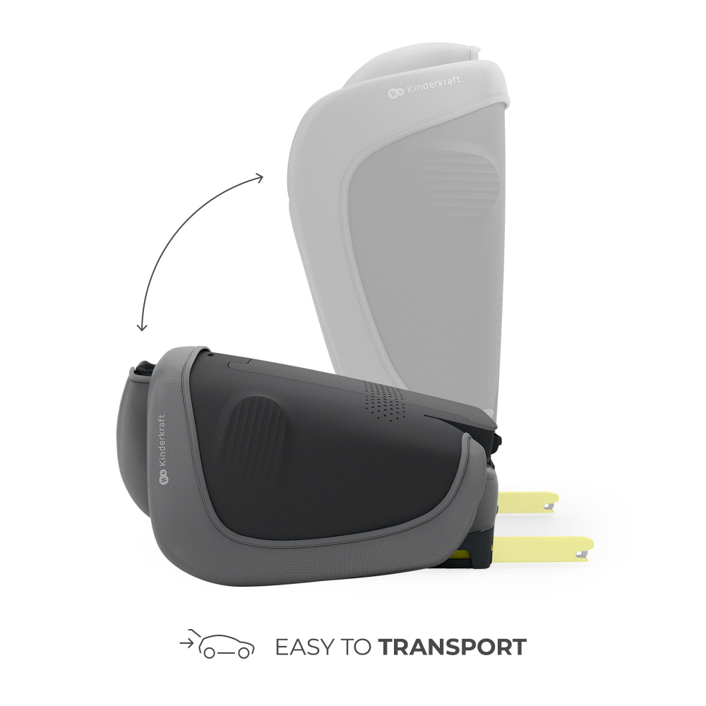 Scaun auto pentru copii Kinderkraft Unity2 Grey 100-150 cm, pliabil, i-size, spatar reglabil, tetiera ajustabila - 2