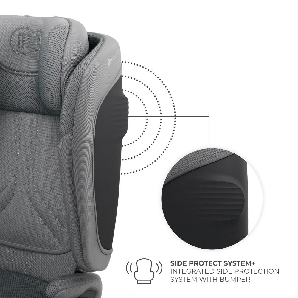 Scaun auto pentru copii Kinderkraft Unity2 Grey 100-150 cm, pliabil, i-size, spatar reglabil, tetiera ajustabila - 5