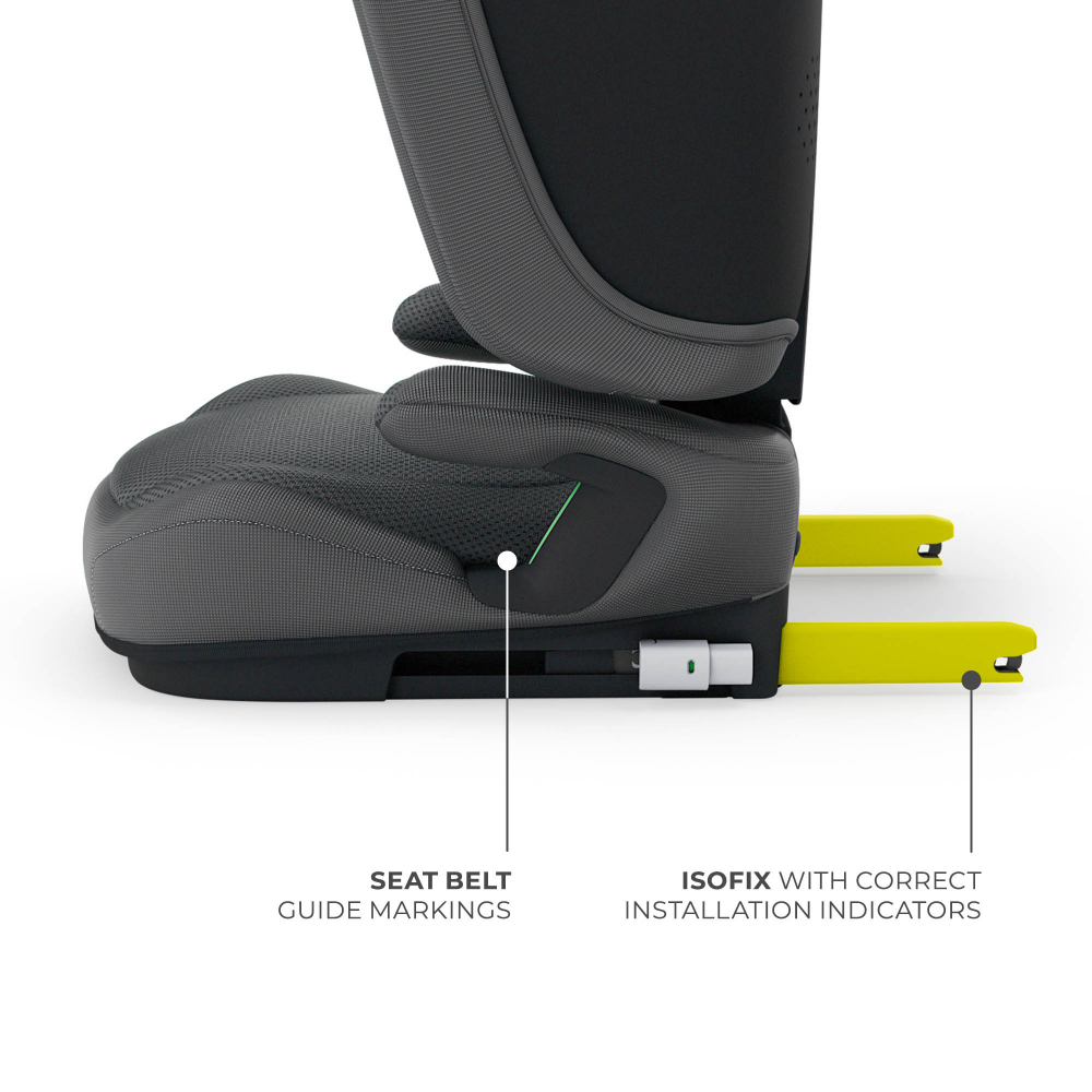 Scaun auto pentru copii Kinderkraft Unity2 Grey 100-150 cm, pliabil, i-size, spatar reglabil, tetiera ajustabila - 6