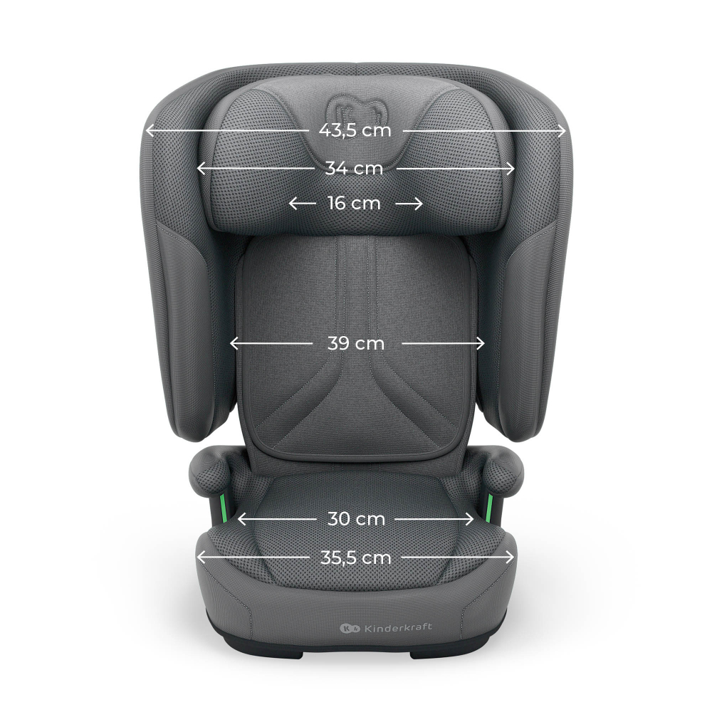 Scaun auto pentru copii Kinderkraft Unity2 Grey 100-150 cm, pliabil, i-size, spatar reglabil, tetiera ajustabila - 8