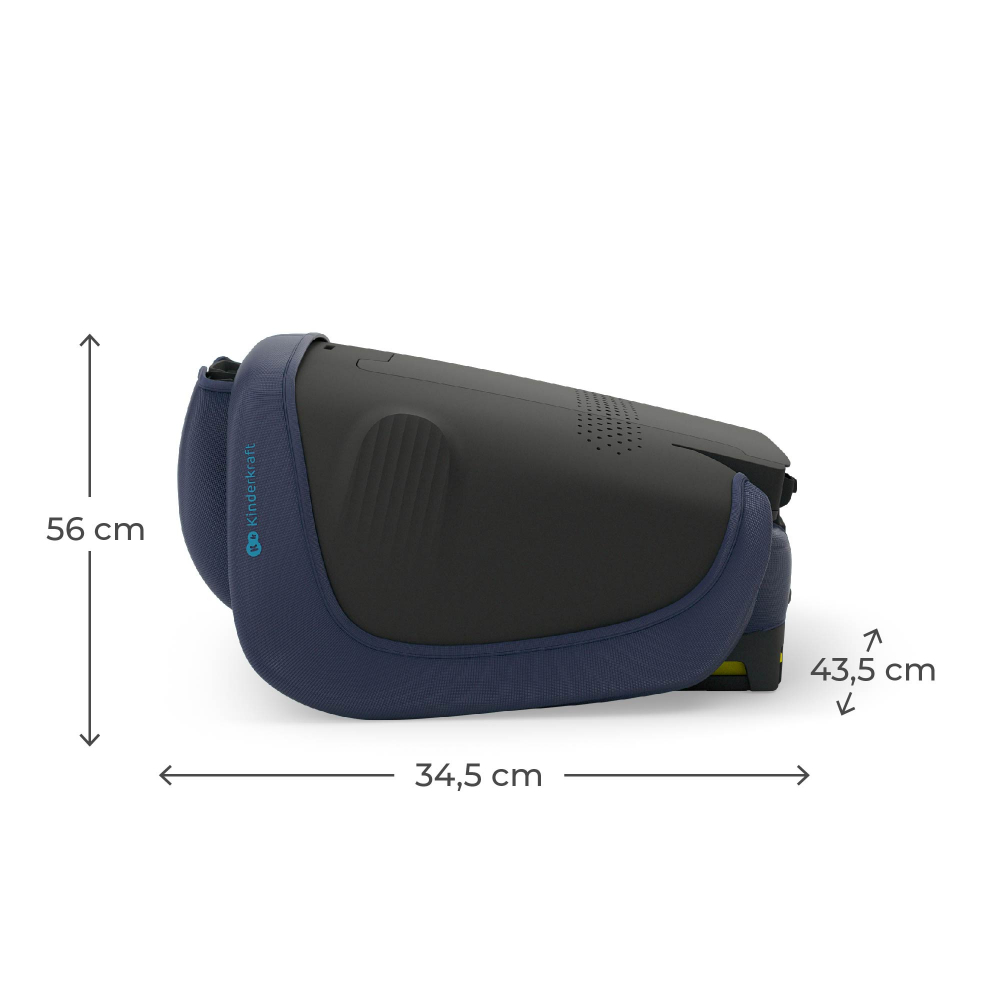 Scaun auto pentru copii Kinderkraft Unity2 Navy 100-150 cm, pliabil, i-size, spatar reglabil, tetiera ajustabila