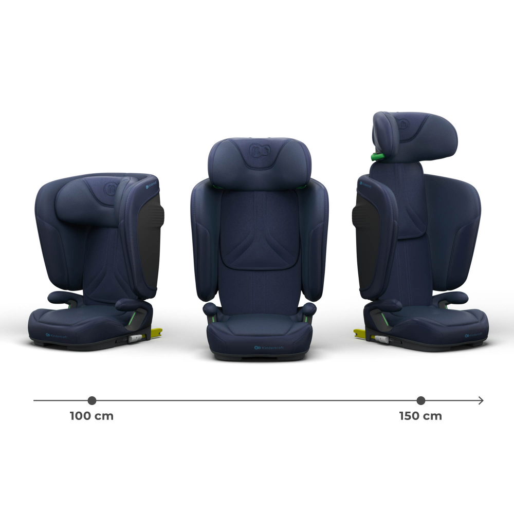 Scaun auto pentru copii Kinderkraft Unity2 Navy 100-150 cm, pliabil, i-size, spatar reglabil, tetiera ajustabila - 3