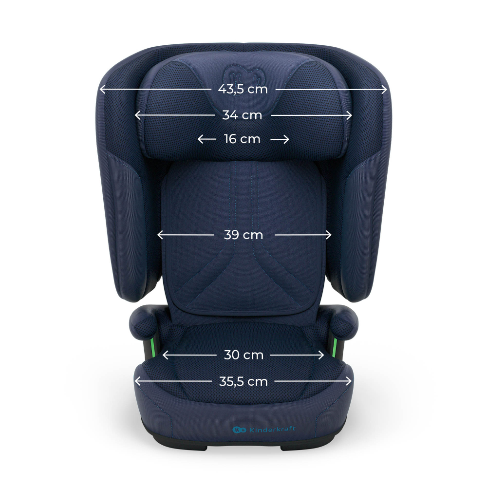 Scaun auto pentru copii Kinderkraft Unity2 Navy 100-150 cm, pliabil, i-size, spatar reglabil, tetiera ajustabila - 8