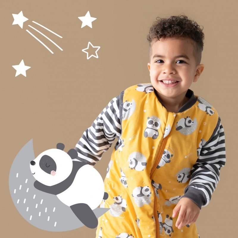 Sac de dormit cu maneca lunga detasabila Panda 90 cm 1.0 Tog - 2