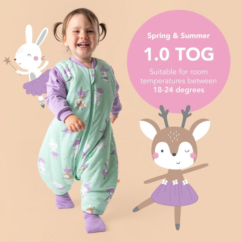 Sac de dormit cu picioruse si maneca lunga detasabila Ballerina 80 cm + manseta 1.0 Tog - 1