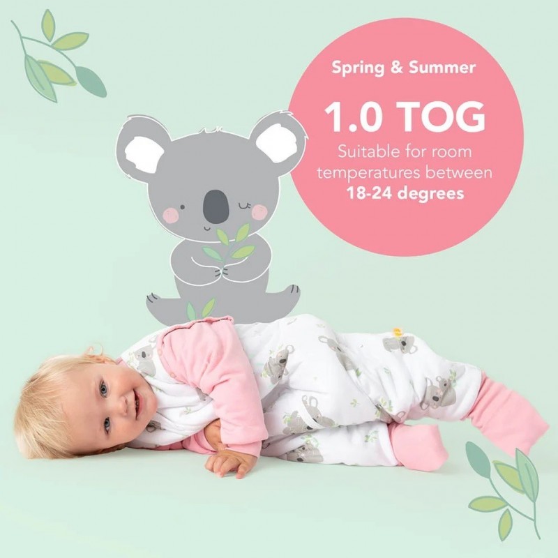 Sac de dormit cu picioruse si maneca lunga detasabila Koala 100 cm + manseta 1.0 Tog - 1