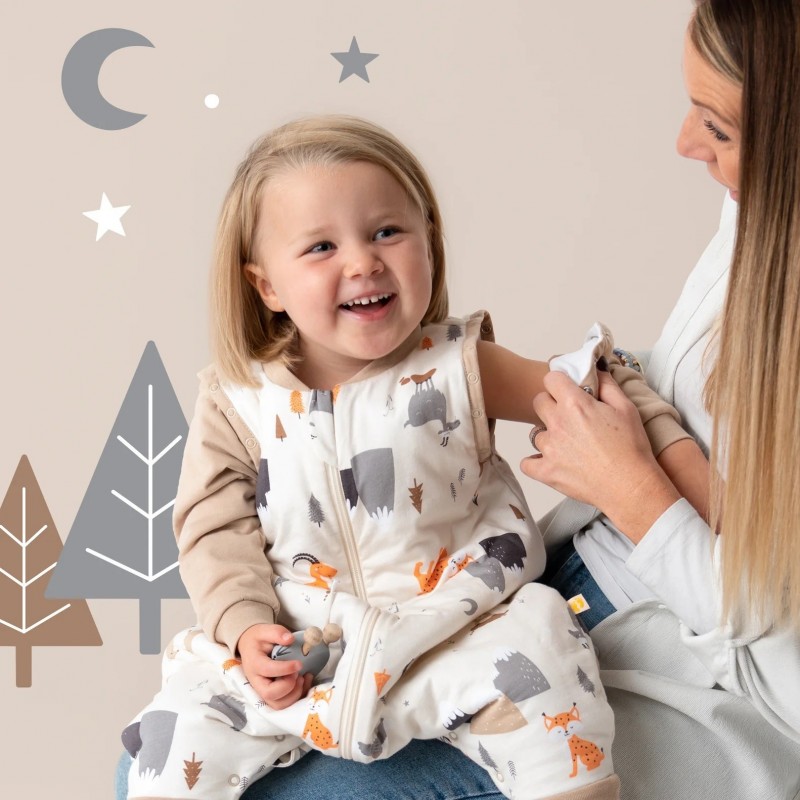 Sac de dormit cu picioruse si maneca lunga detasabila Mountain Animals 130 cm + manseta 1.0 Tog - 1