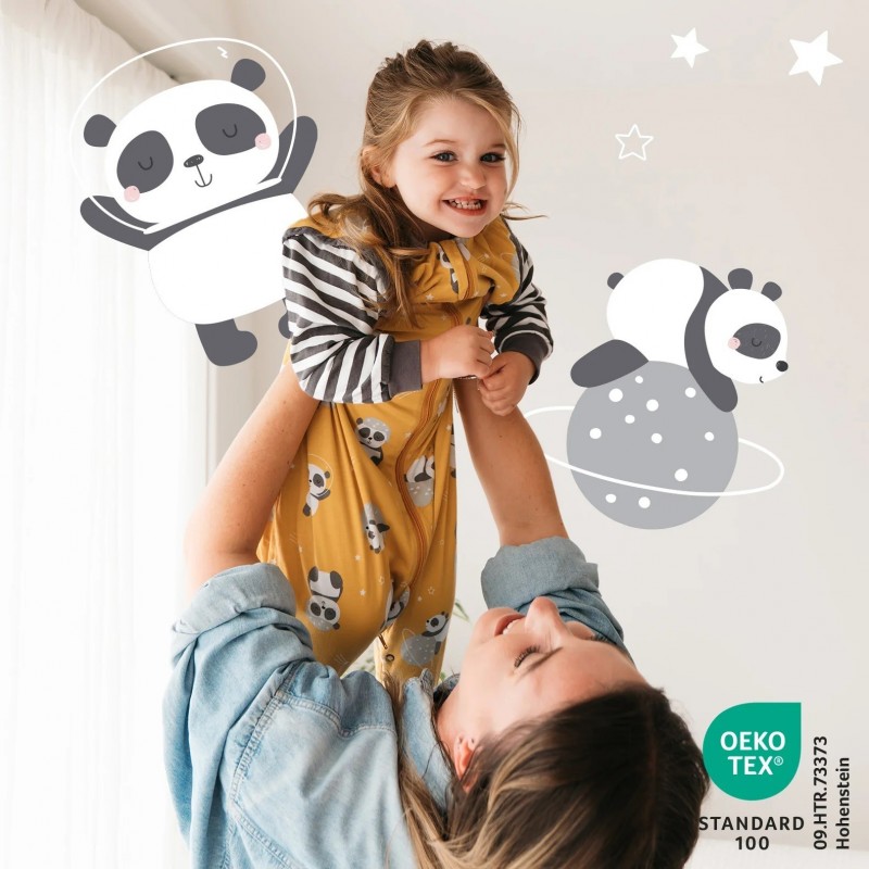 Sac de dormit cu picioruse si maneca lunga detasabila Panda 130 cm + manseta 1.0 Tog - 2