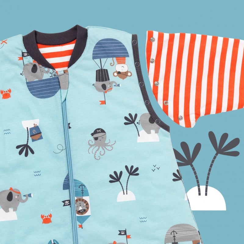 Sac de dormit cu picioruse si maneca lunga detasabila Pirate 70 cm + manseta 1.0 Tog - 2