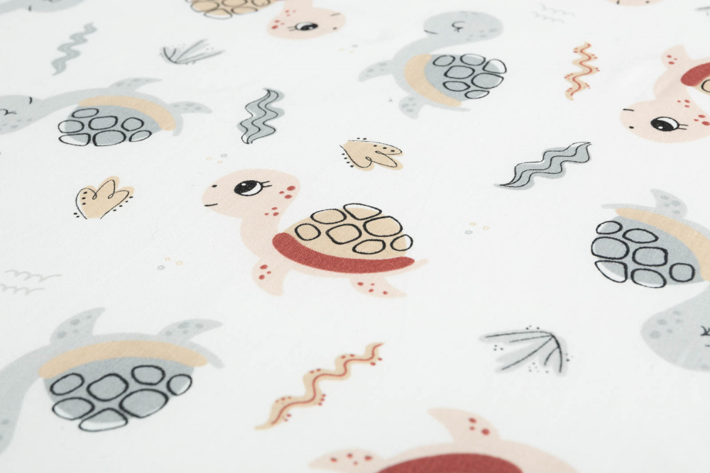 Saltea pliabila pentru patut copii Sensillo Turtle 120x60x5 cm,husa detasabila din bumbac,compatibila cu patuturi clasice si pliabile - 5