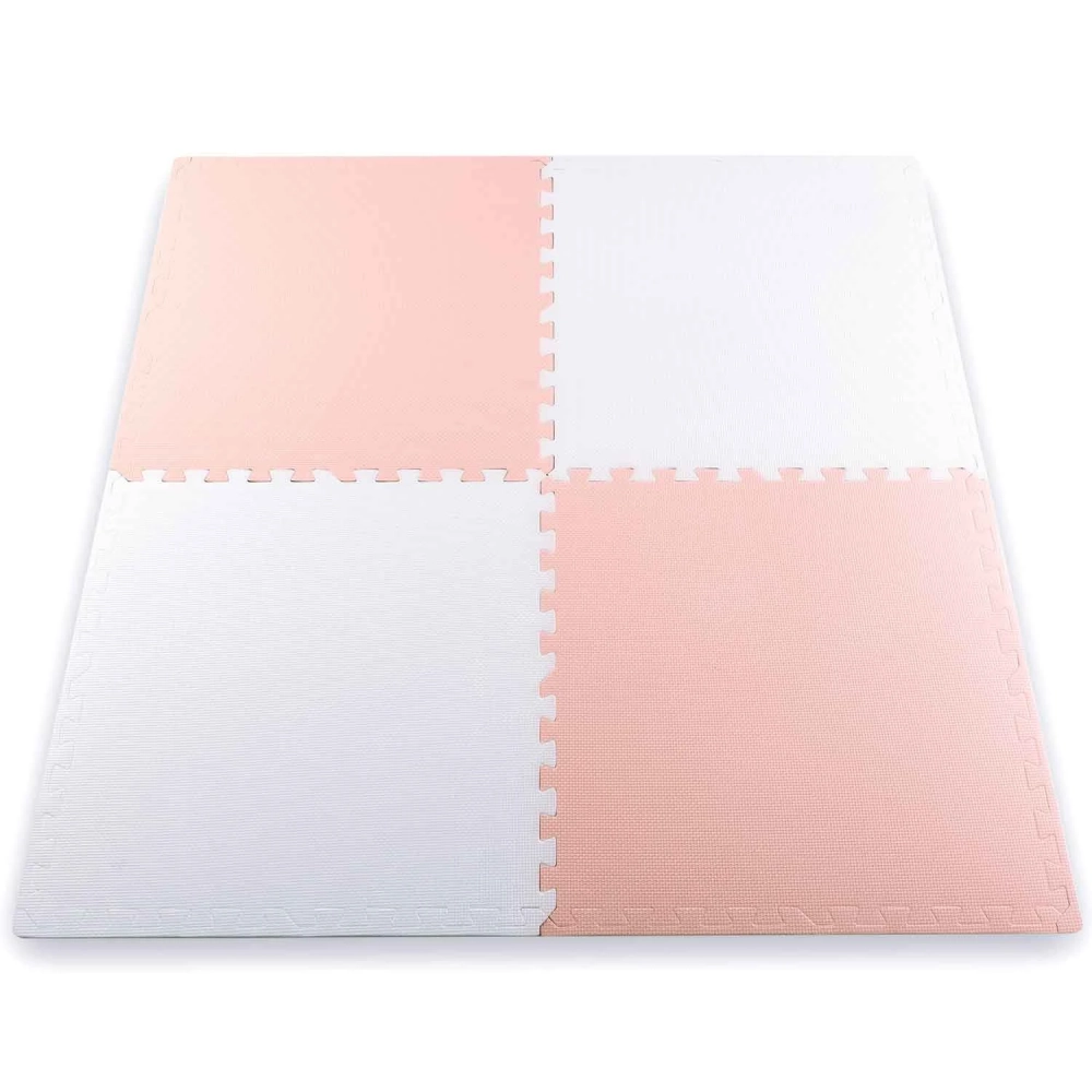 Salteluta de joaca 4 piese puzzle pentru copii Ricokids AlbRoz 120x120, din spuma groasa EVA inodora,izolator termic, rezistenta la apa,usor de curatat,antiderapanta - 2