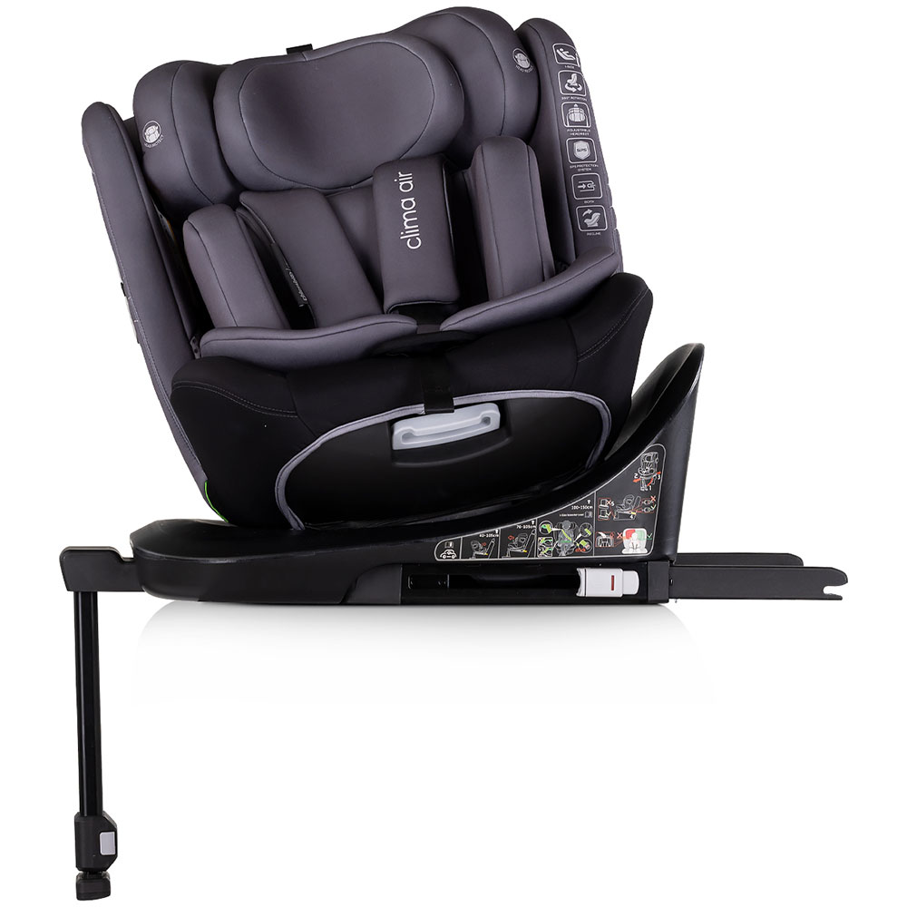 Scaun auto pentru copii Chipolino Clima Air Anthracite I-Size 40-150 cm cu sistem isofix si sezut rotativ - 3