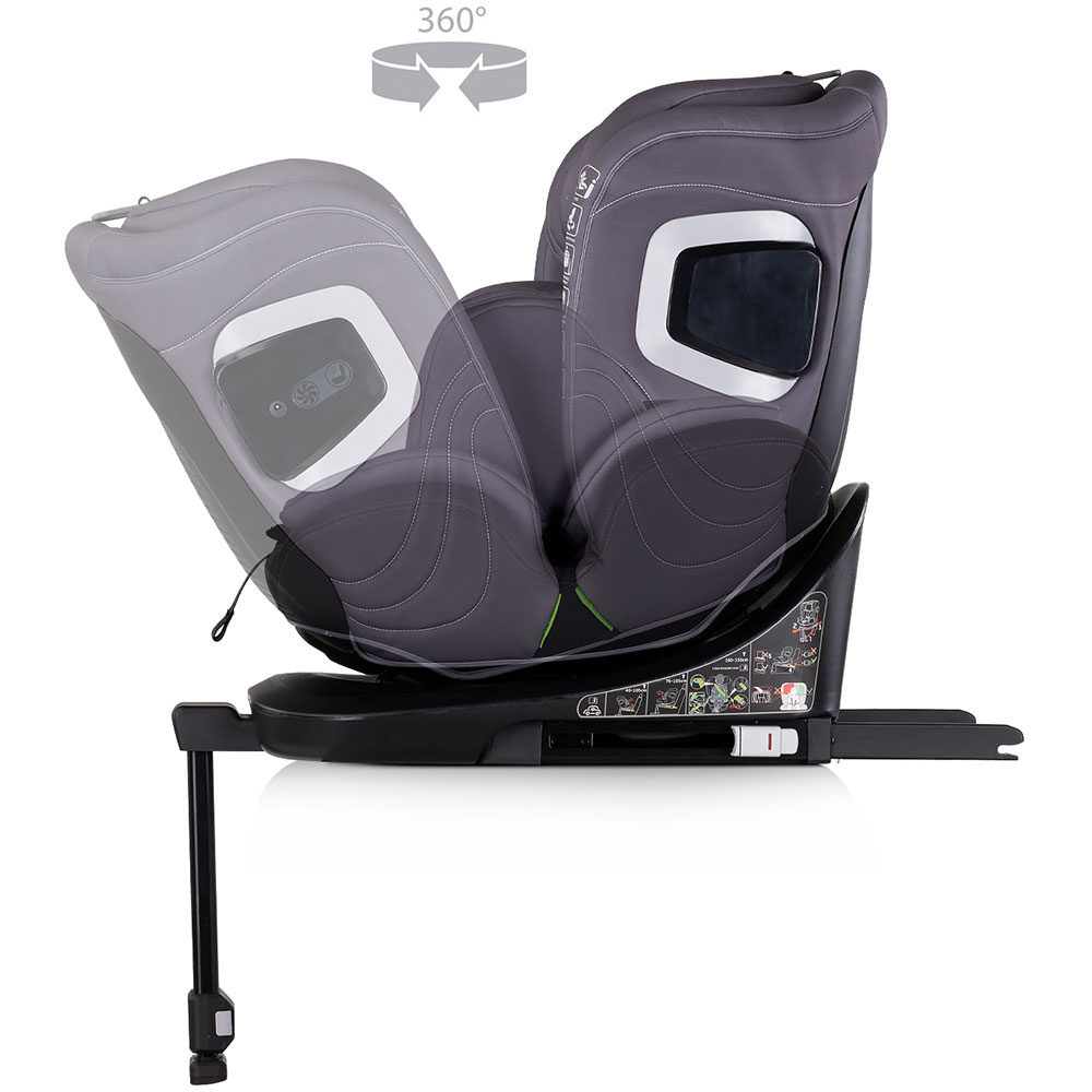 Scaun auto pentru copii Chipolino Clima Air Anthracite I-Size 40-150 cm cu sistem isofix si sezut rotativ - 4