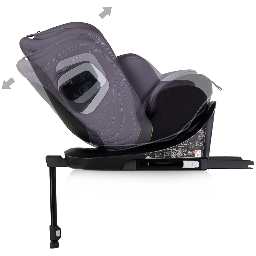 Scaun auto pentru copii Chipolino Clima Air Anthracite I-Size 40-150 cm cu sistem isofix si sezut rotativ - 5
