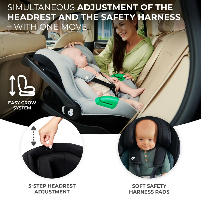 Scoica auto Kinderkraft Mink pro i-size 40-75 cm + baza zestaw Grey - 5