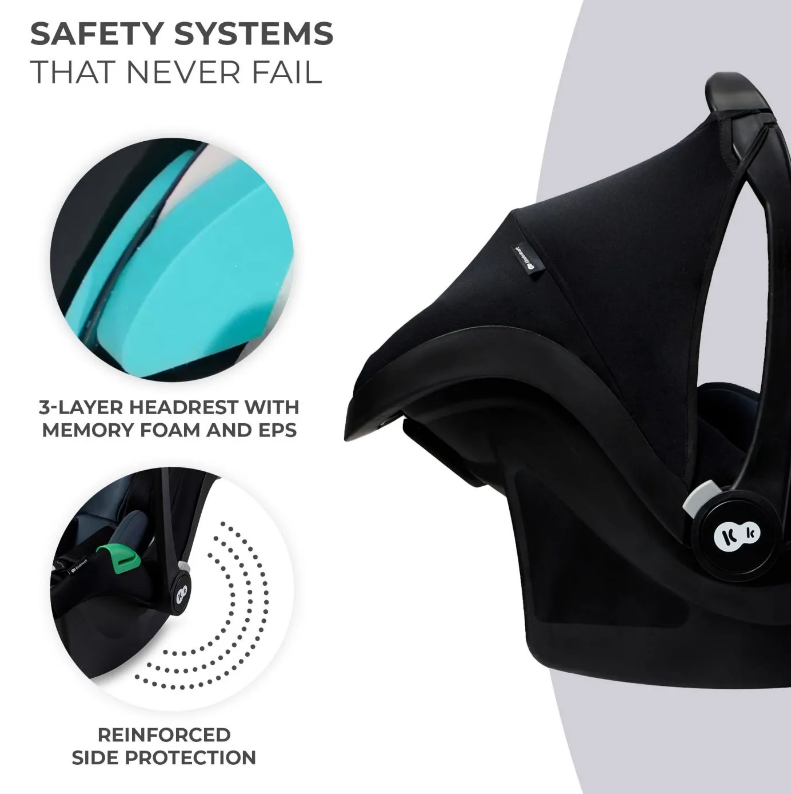 Scoica auto Kinderkraft Mink pro i-size 40-75 cm + baza zestaw black - 4