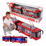 Autobuz de jucarie pentru copii Malplay, model realist cu functii luminoase si sonore, usi functionale, design autentic scara 1:16, dimesniune 44 x 8.5 x 6 cm