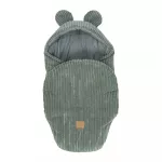 Paturica pentru bebelusi MeowBaby Baby Wrap Bear Ears Aesthetic Olive Green