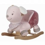 Balansoar pentru copii Free2Play Zoe the Mouse Pink, sa confortabila cu spatar, din lemn, 18 luni+