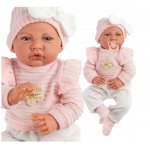 Papusa bebe interactiva cu suzeta pentru copii Lili, aspect realist, vorbeste, rade, plange, gangureste, echipata cu hainute detasabile si lavabile, inaltime 41 cm