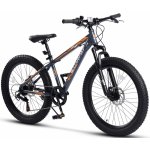 Bicicleta pentru copii Ecarpat Ride S24109C Gri, 24 inch, echipare Shimano, anvelope late, furca cu suspensie, frane disc, 7 viteze